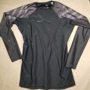 Sanabul Mens All Black Long Sleeve Rash Guard Medium ER-LS-ALLBLACK-M  IBJJF